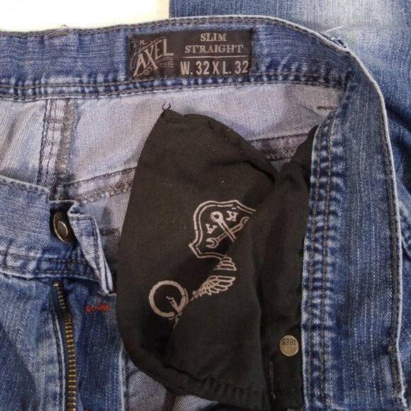 TK Axel Harwinton Low Rise Slim Straight Distressed Men 32x32 Jeans AX41005-57S - Picture 8 of 11